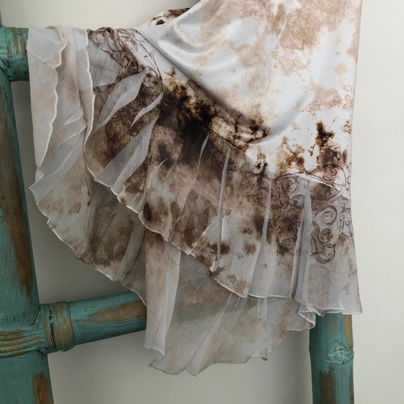 Sophie & Mia Feather Print High- Low Dress with Braided Racerback Straps - Picture 6 of 14